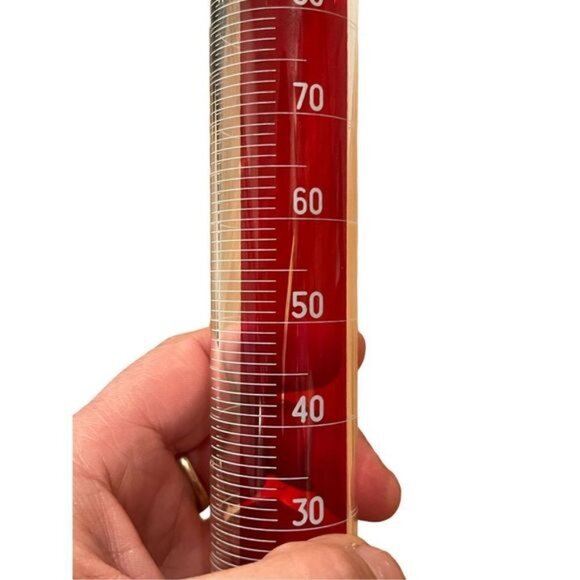 PYREX CORNING 100ml GRADUATED CYLINDER BEAKER 3042 USA RED HEX BASE GLASS VTG - Picture 7 of 15